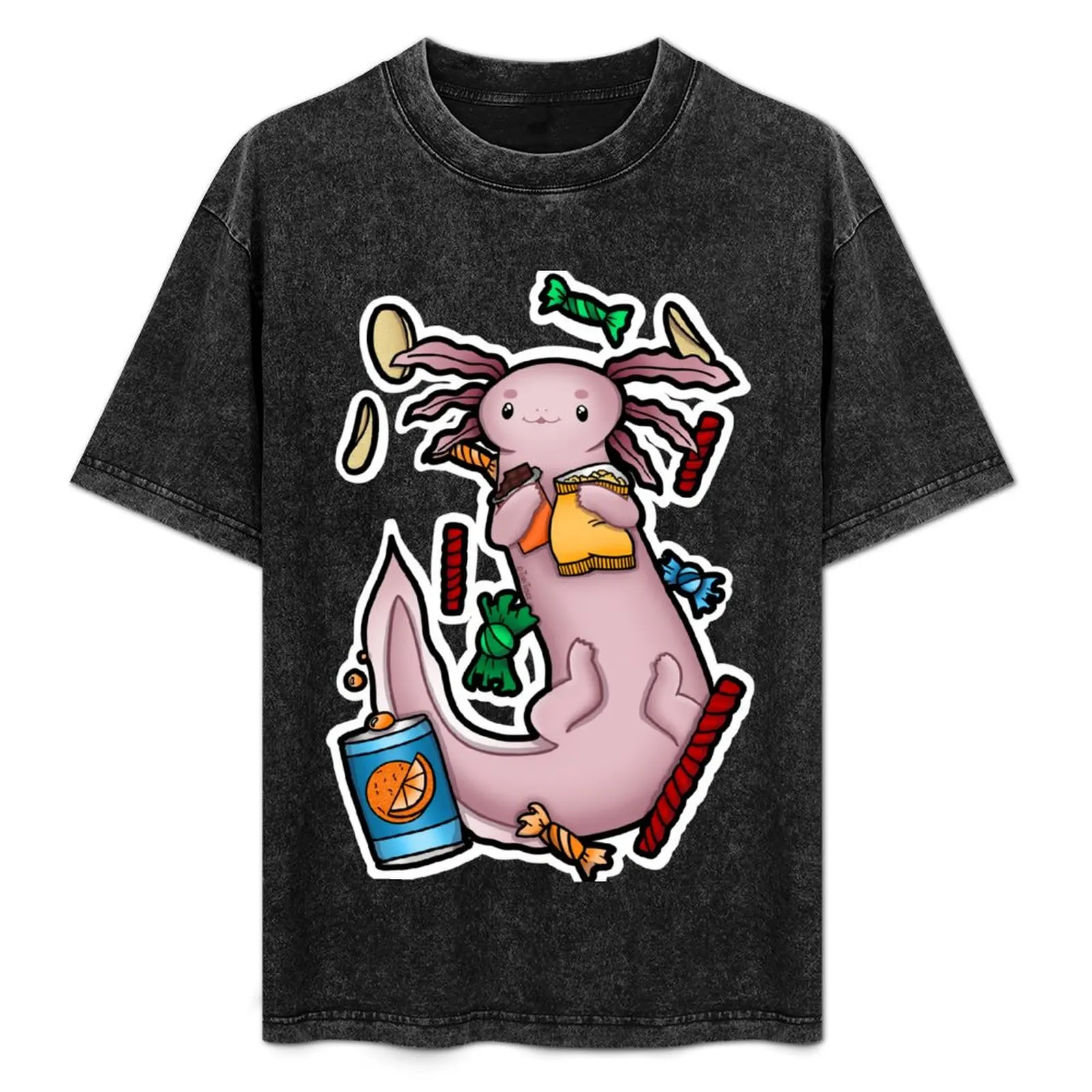 

Snacks-Alotl T-Shirt cotton t shirts man 100% man shirt summer shirt luxury shirts for graphic funny T-Shirt