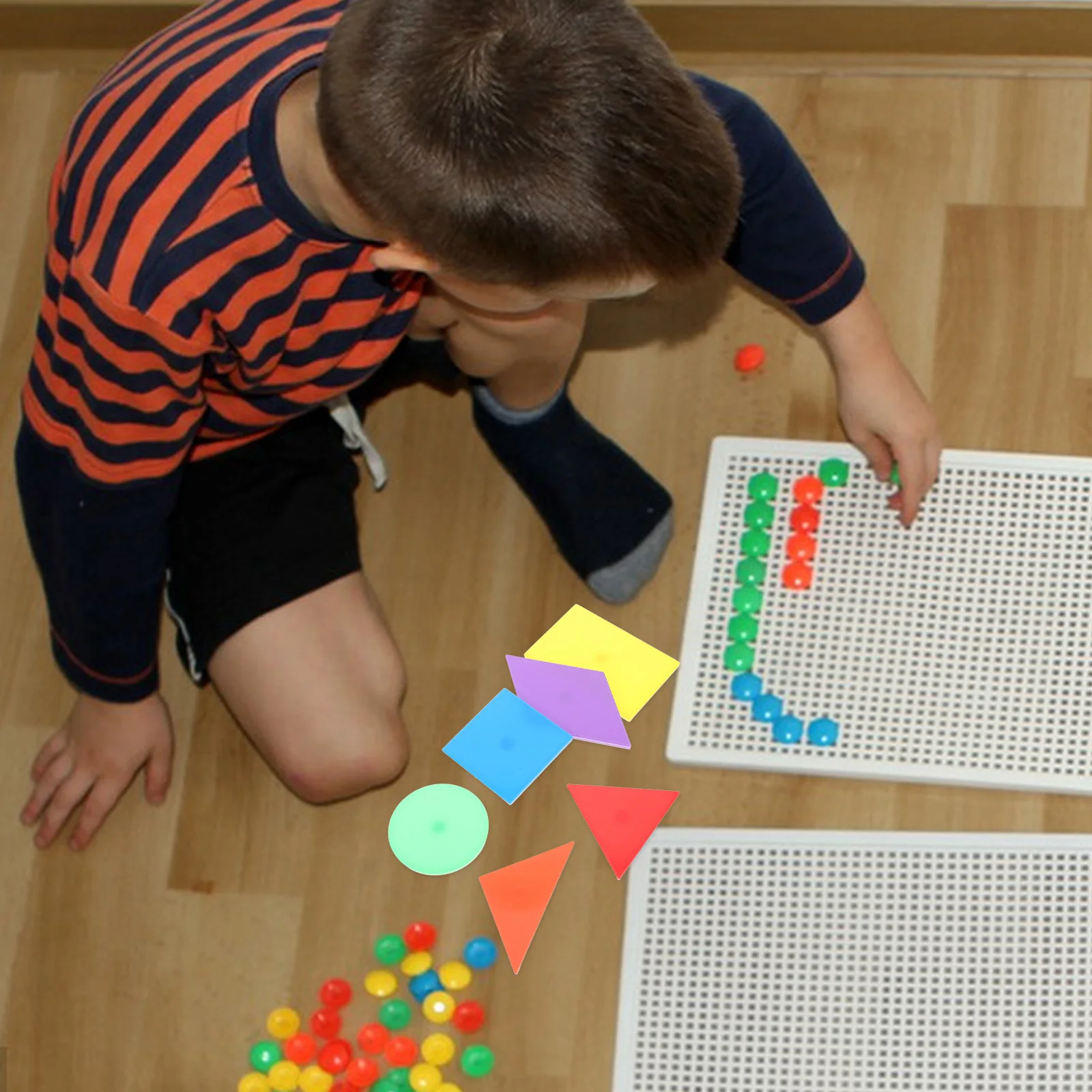 12Pcs Magnetic Geometry Learning Pack Kids Shapes Sorting Educational Plate Preschool Sensory Development Set Shape Matching