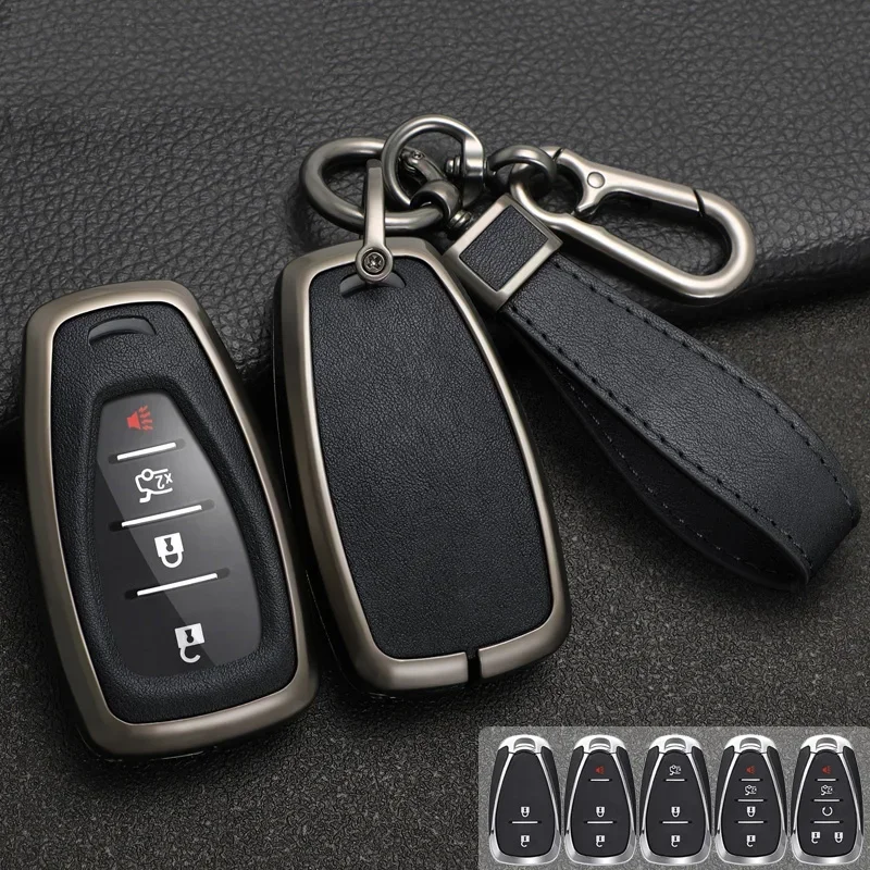 

Zinc Alloy + Leather Car Key Cover Case Shell For Chevrolet Cruze Spark Sonic Camaro Volt Bolt Trax Malibu Captiva Lacetti Aveo