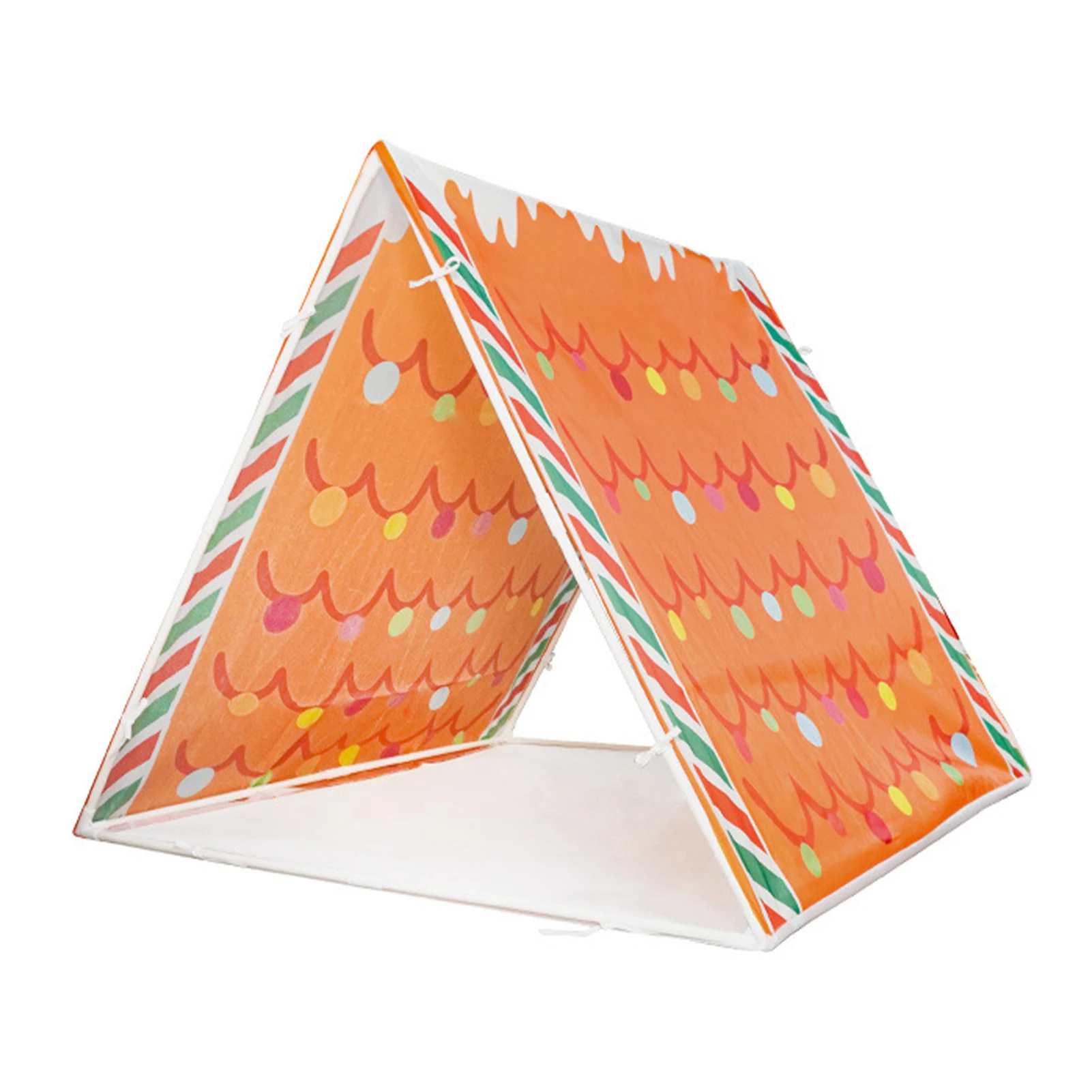Bright Orange Toddler Toy Houses Multifunctional Christmas Tentage For Home Activities Reusable Gingerbread House Tents
