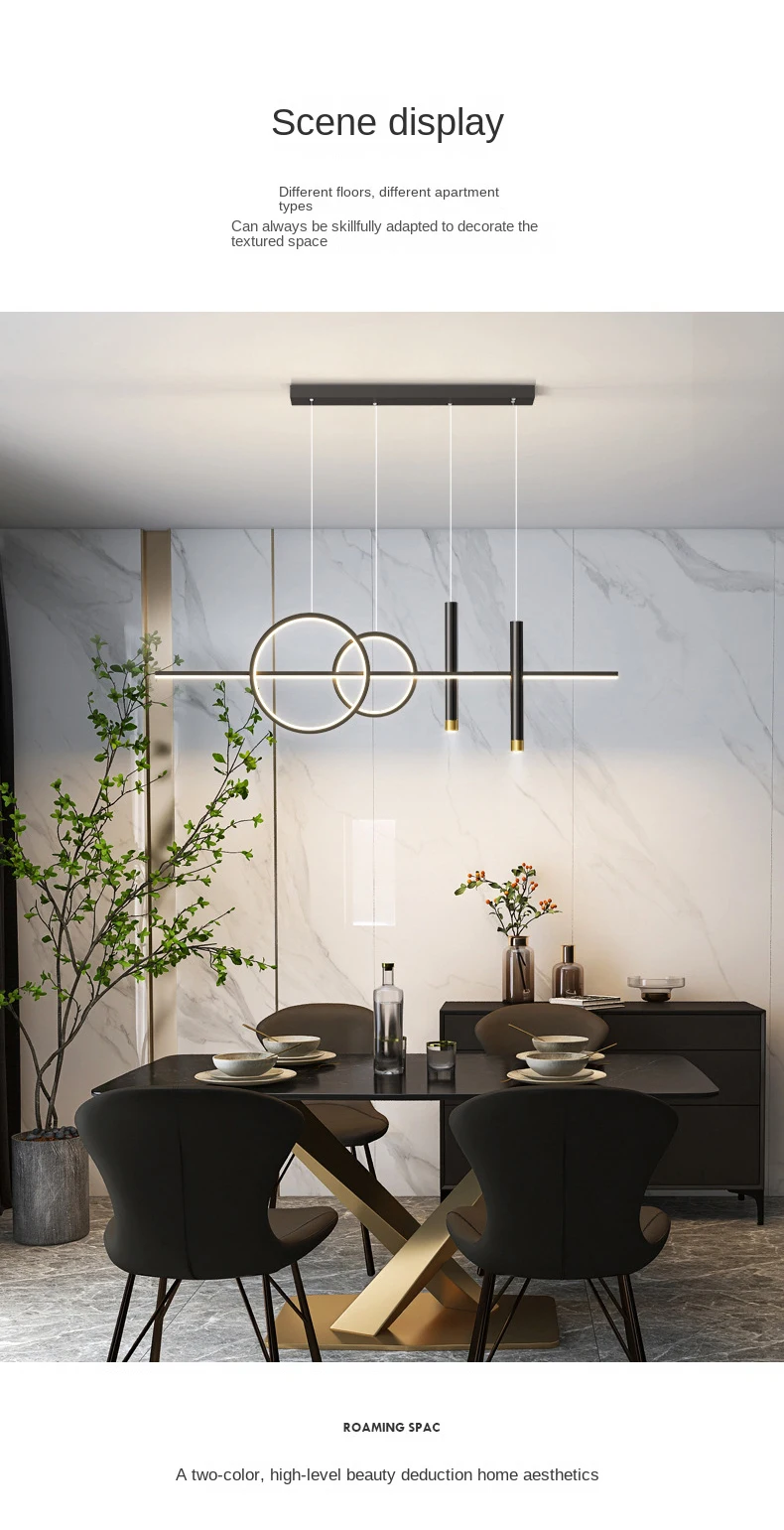 Restaurant Lichter nordischen Kronleuchter Licht Luxus minimalist ischen Esstische Barth eke Designer minimalist ische Streifen beleuchtung – Detail 9
