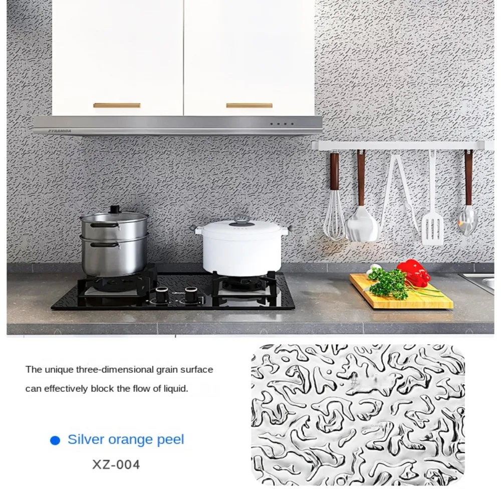 Oil-Proof Cozinha Backsplash Wallpaper, HD impermeável, folha de alumínio, Papel de contato, de alta temperatura, DIY auto-adesivo