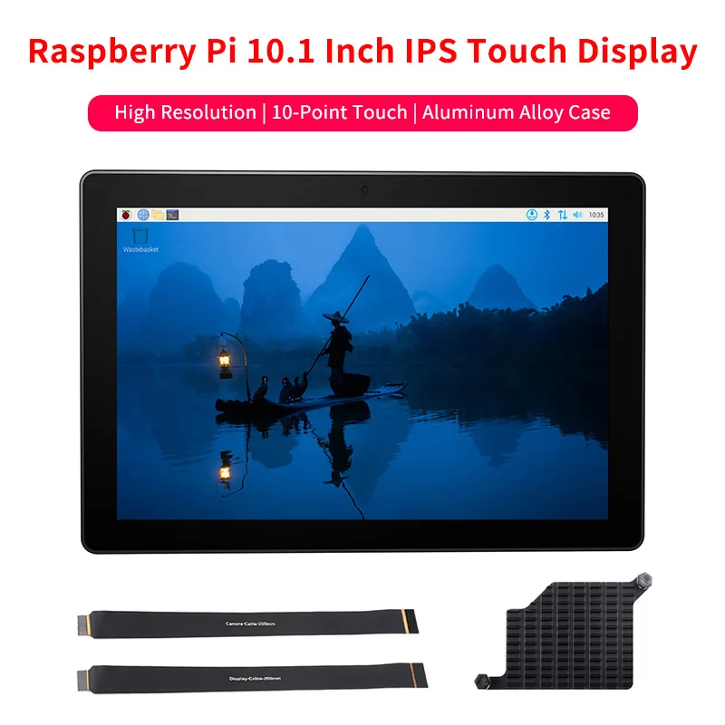 Raspberry Pi 5 Industrial Touch Display 10.1 Inch 1280x800 IPS 10-Point Touch Aluminum Case Supports Dual 4K HDMI-compatible