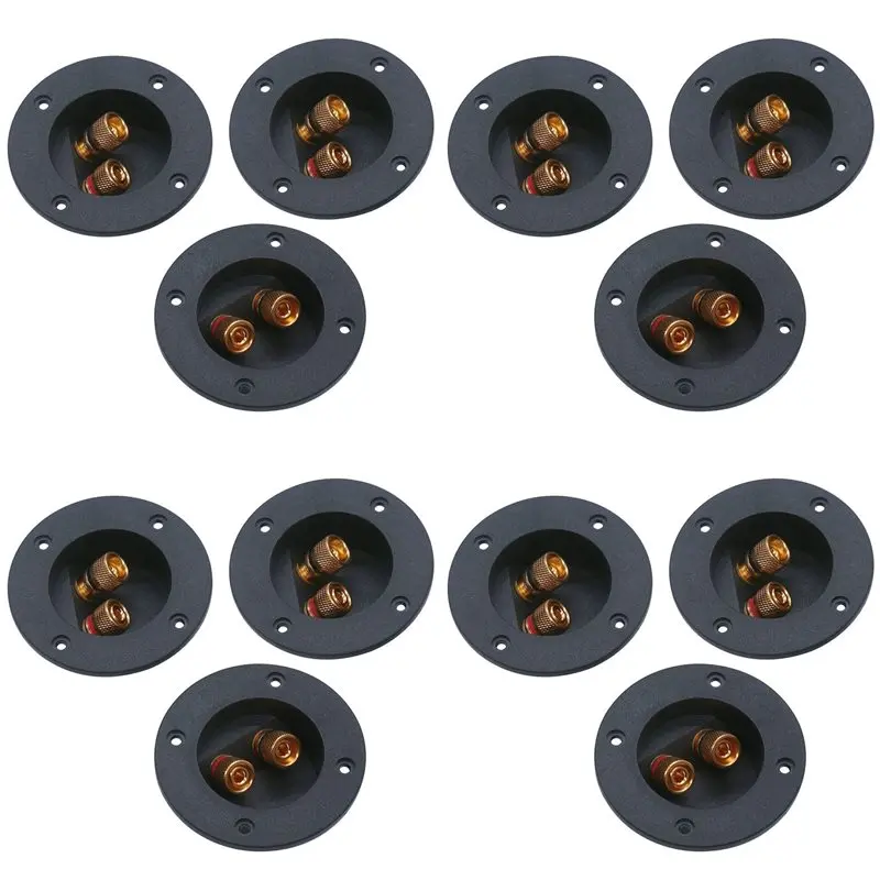 

【СУРПРАЙЗ】12 шт. DIY Клеммы-коннекторы для 2-полосных акустических систем (для дома и автомобиля), круглые пружинные клеммы-гнезда для сабвуферов (черные)