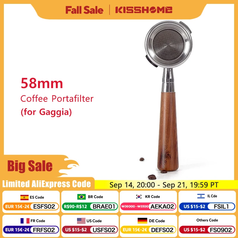 

Портативный фильтр для кофе без дна 58 мм для GAGGIA, Классическая сменная кофеварка для бариста, эспрессо, оборудование для кафе