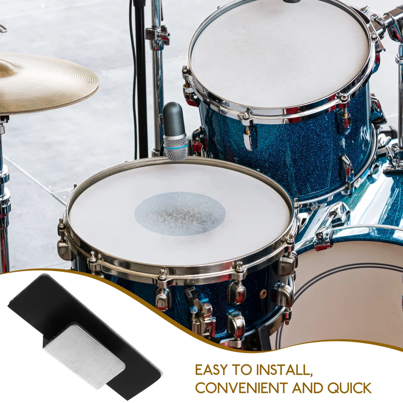 

Bass Drum Hoop Protector Silicone Metal Construction Protects Against Dents Scratches Easy to Install Lightweight Drum