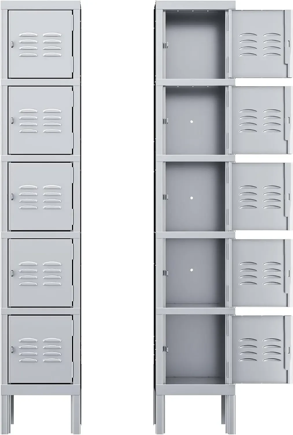 

Metal Locker for School Office Gym Metal Storage Locker Cabinet for Employees Students Steel Locker Triple Tier with 5 Door Gray