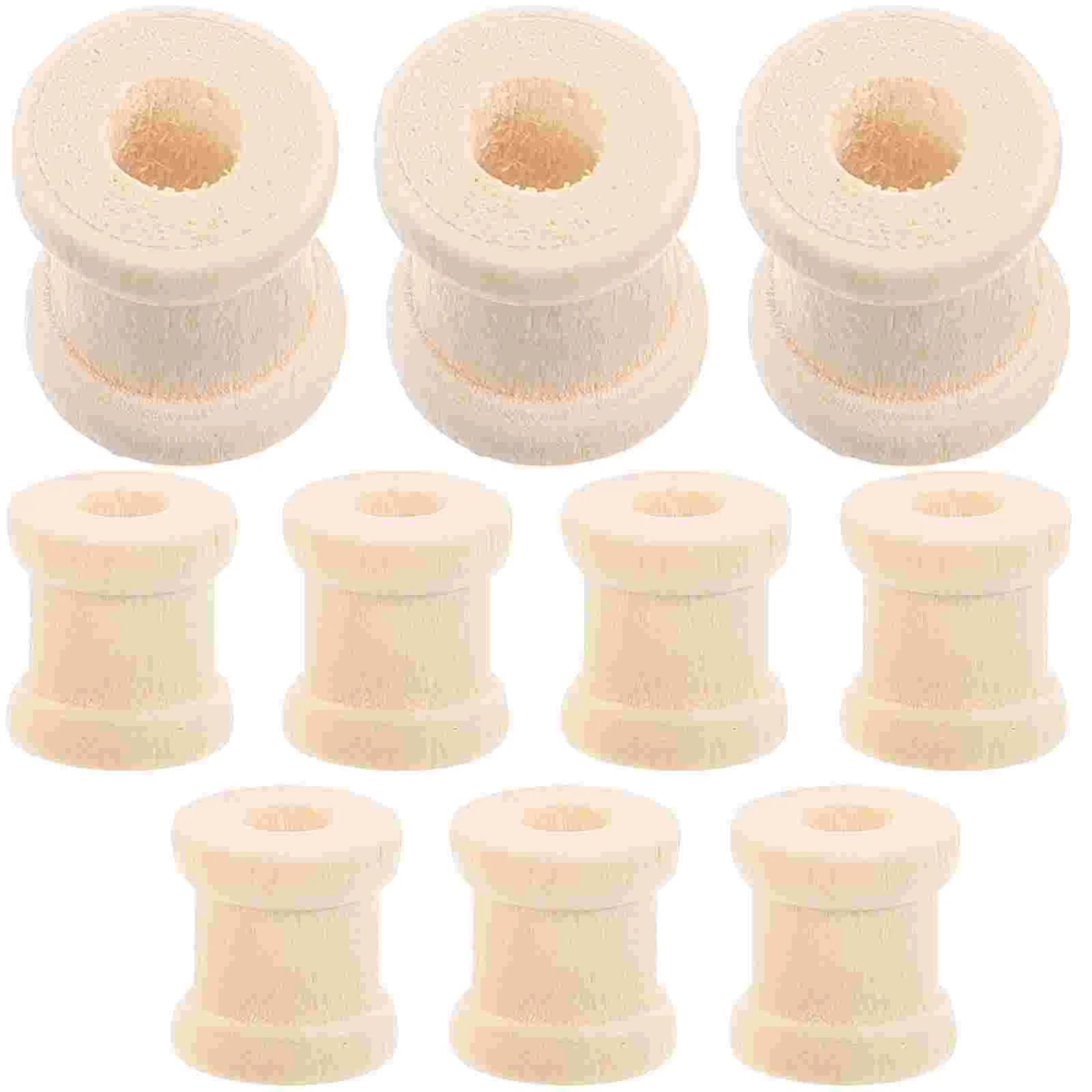 100 Pcs Homemade Thread Stand Craft Spools Nostalgia Unfinished Weaving Bobbins