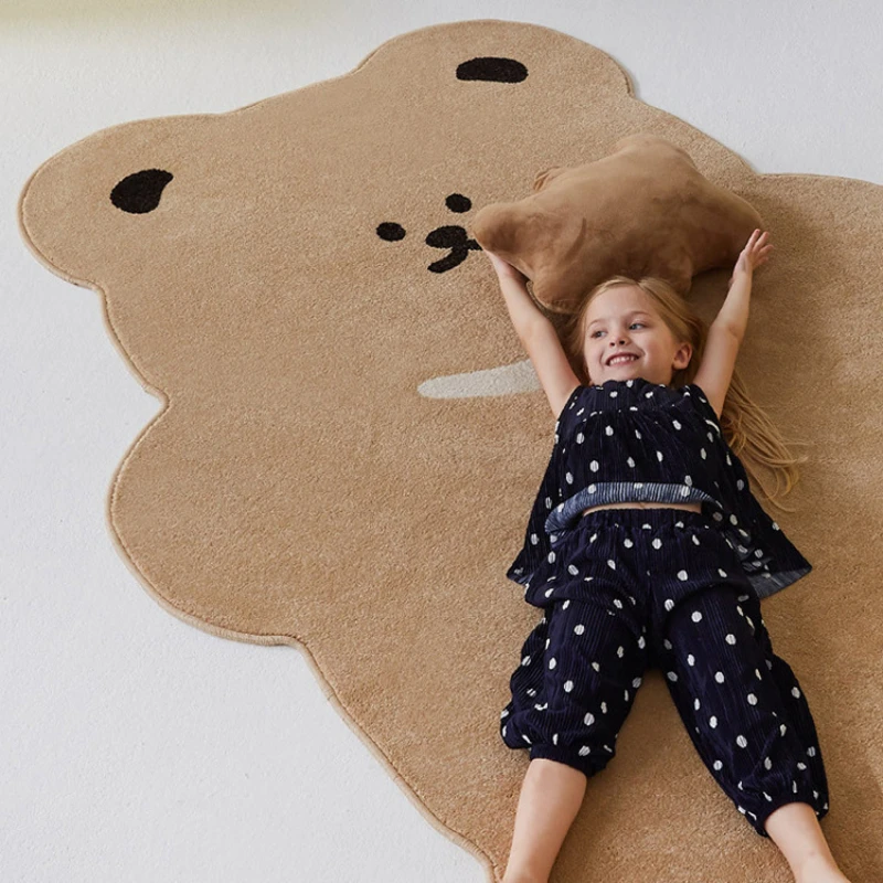 Ventilação cartão crianças quarto casa tapete grosso pelúcia quarto cabeceira cobertor bonito urso menina coração tapete atacado