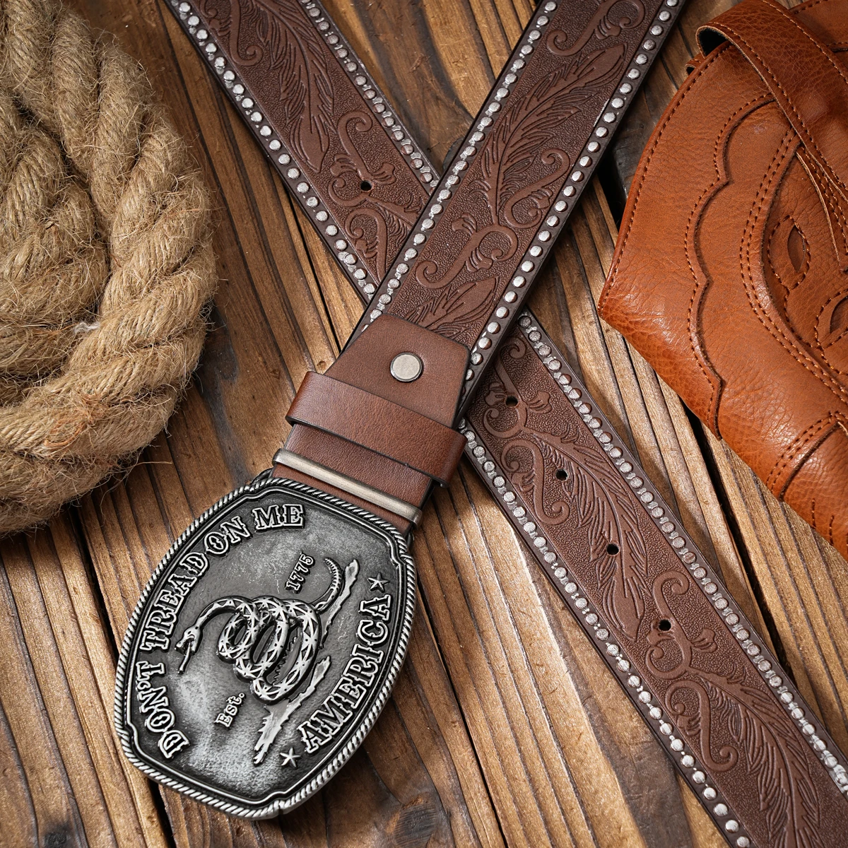 Vintage trifft Mode! Legierungsgürtel mit Schnalle aus PU-Leder, Geeignet für Männer und Frauen, für einen Personalisierten Western-Stil – Detail 10