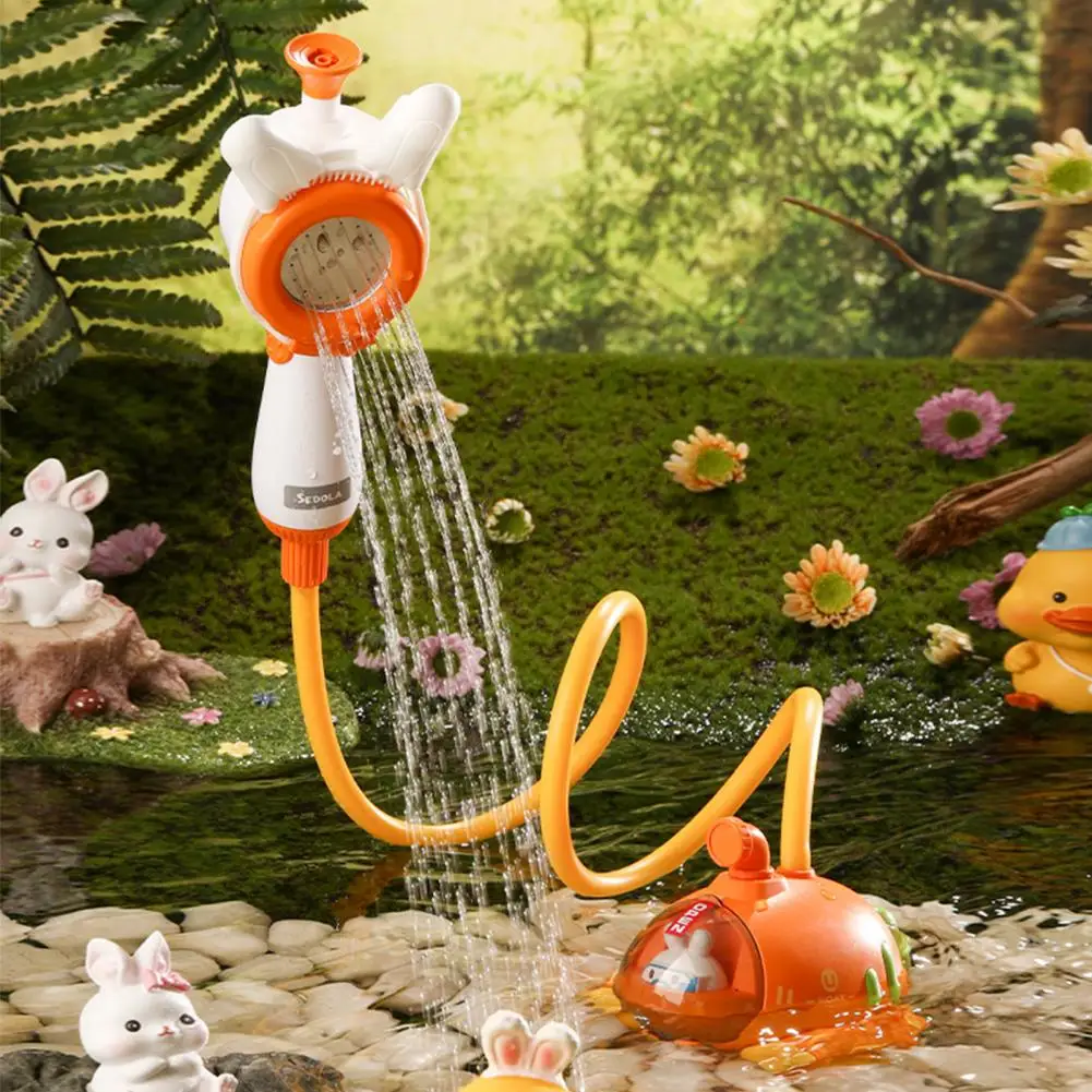 

Babies Water Toy Electric Carrot Radish Submarine Bath Shower Toy for Kids Battery-operated Leakproof Sprayer Head for Toddler