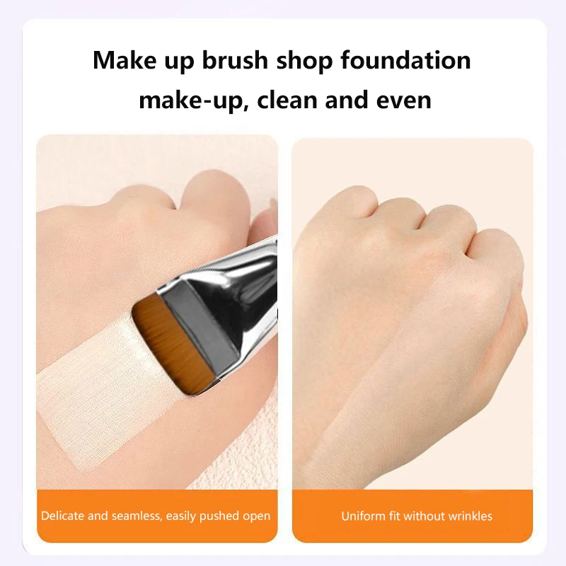 Flat-head Foundation Brush Ultra-thin Flat Brush Head Traceless Mask Brush Mixed Foundation Cream Makeup Brushes