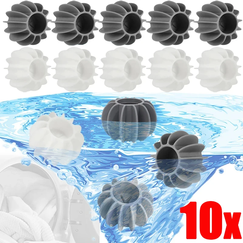 10/1Pc Silicone Laundry Ball Reusable Anti-tangle Clothes Cleaning Ball Washing Machine Stain Removal Hair Catcher Cleaning Tool