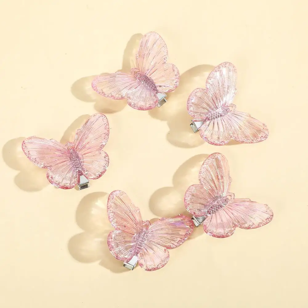 

5Pcs/set Girls Korean Transparent Elegant Butterfly Hair Claw Cute Hair Clip Claw Clamp Braided Hair Headwear Girls Accessories