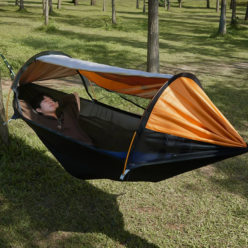 

Suitable for Traveler hammock anti-mosquito anti-rollover outdoor hammock removable mosquito net camping hammock quick open mosq
