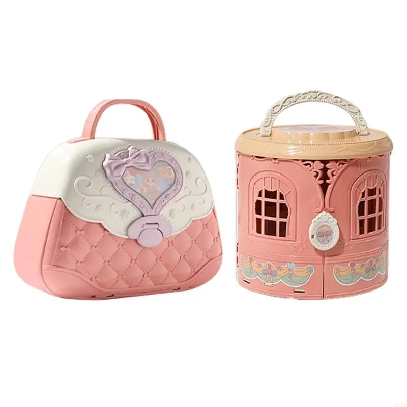 

Suitcase Dollhouse Children Handbag House Toy Assembly Set Toy Model Building E65D
