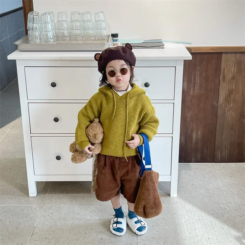 Children Sweater Autumn  and Winter New 2023 Boys and Girls Hoodies Baby Autumn Knitted Top Korean Children Fashion