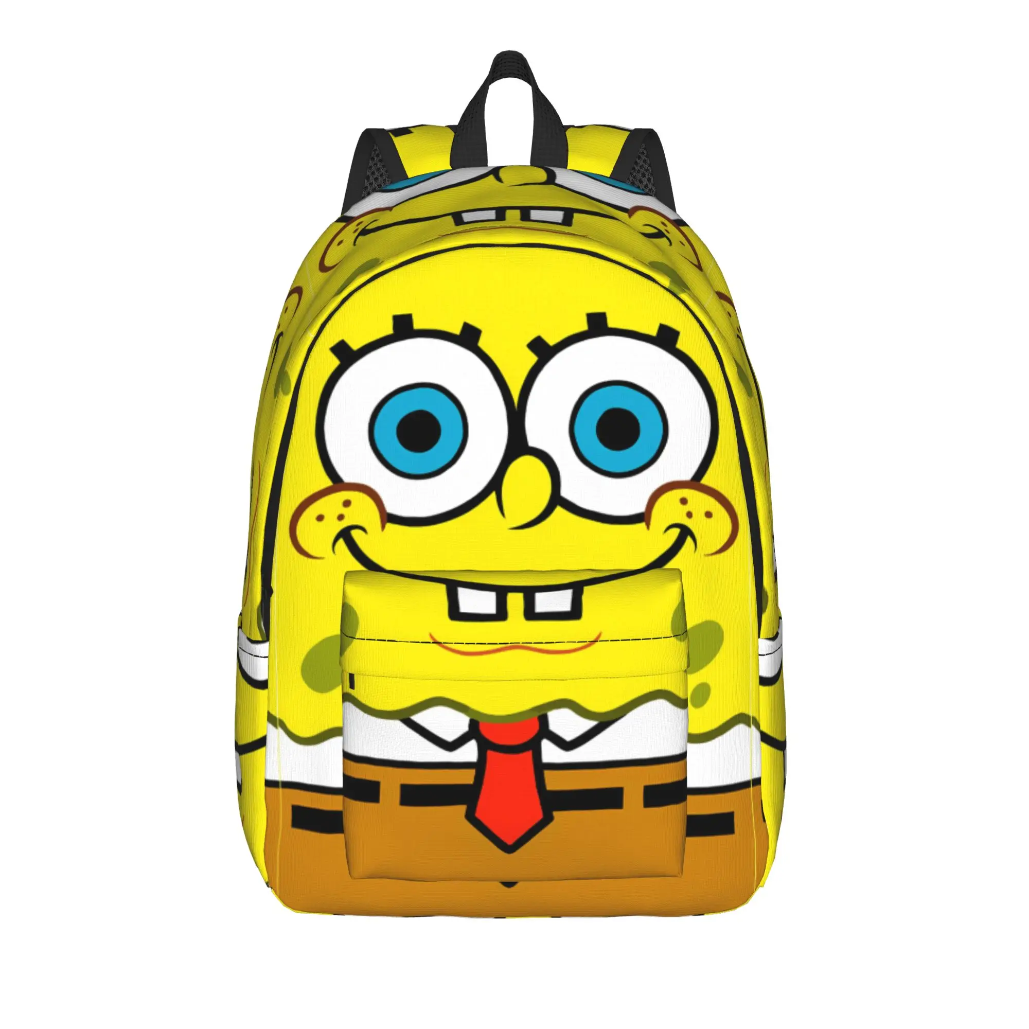 S-SpongeBobed Solid Yellow SpongeBob Face Backpack  Camping Backpacks Student Modern School Bags High Quality Rucksack