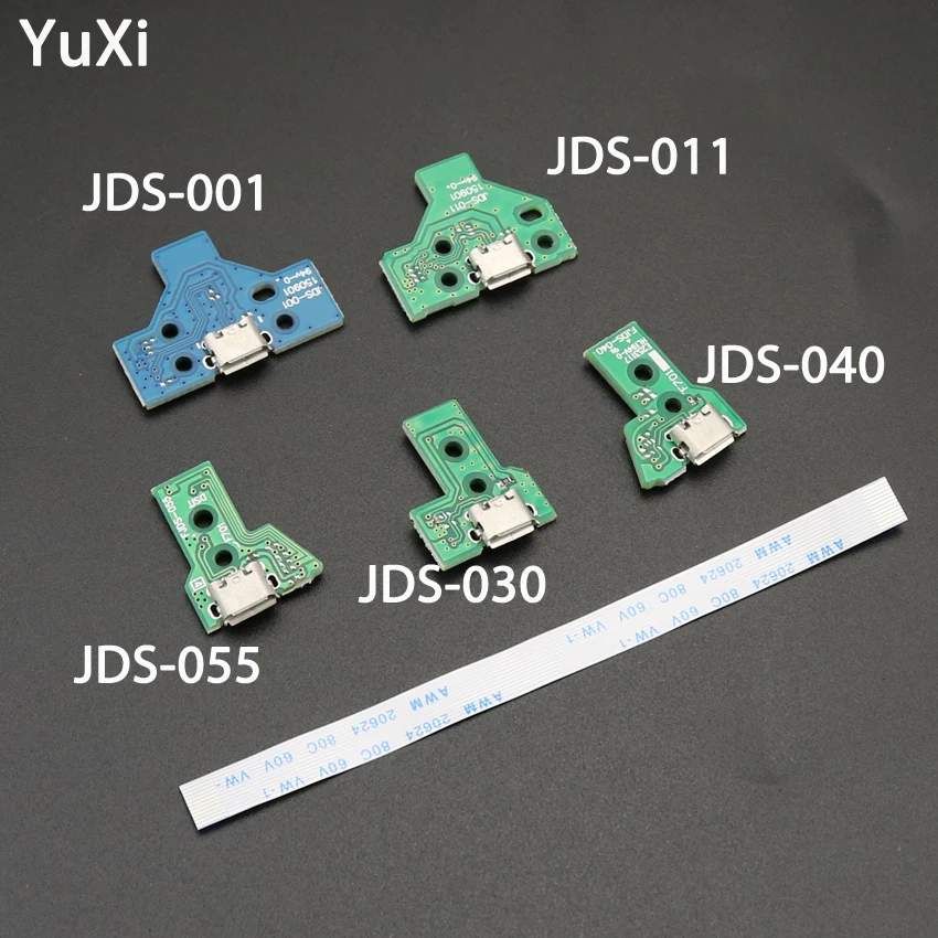 YuXi For PS4 Controller Micro USB Charging Board Port Socket jack Dock 12Pin 14Pin JDS 001 011 030 040 055 Connector Cable