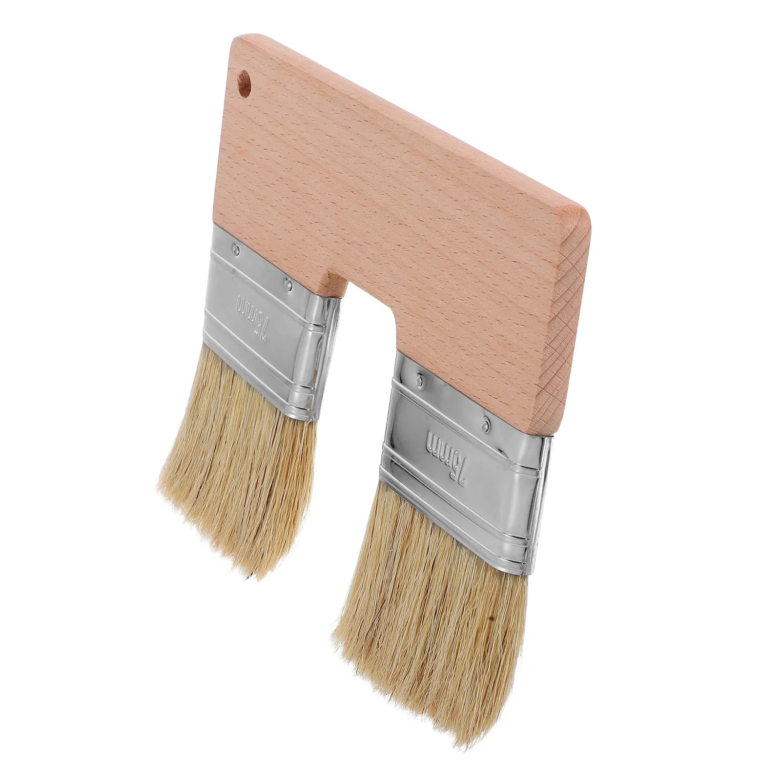 Double Headed Natural Pig Bristle U Shaped Art Flat Brush Double Color Painting Tool Professional Oil Acrylic Artist Paint