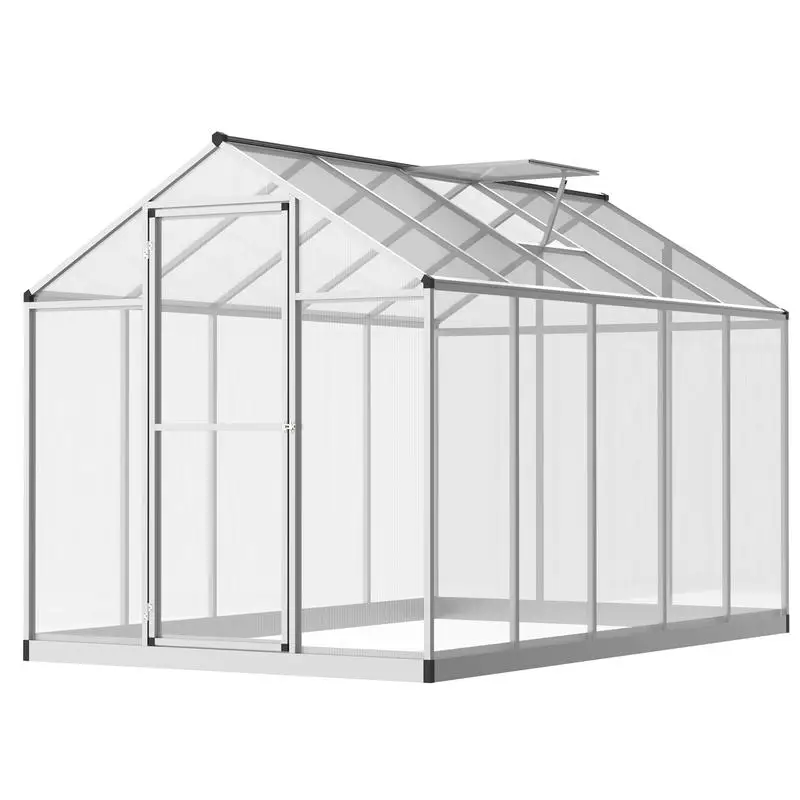 

Garden Greenhouse 3 X 2 m Aluminum Polycarbonate 5.5 m² Skylight Foundation Latch Door