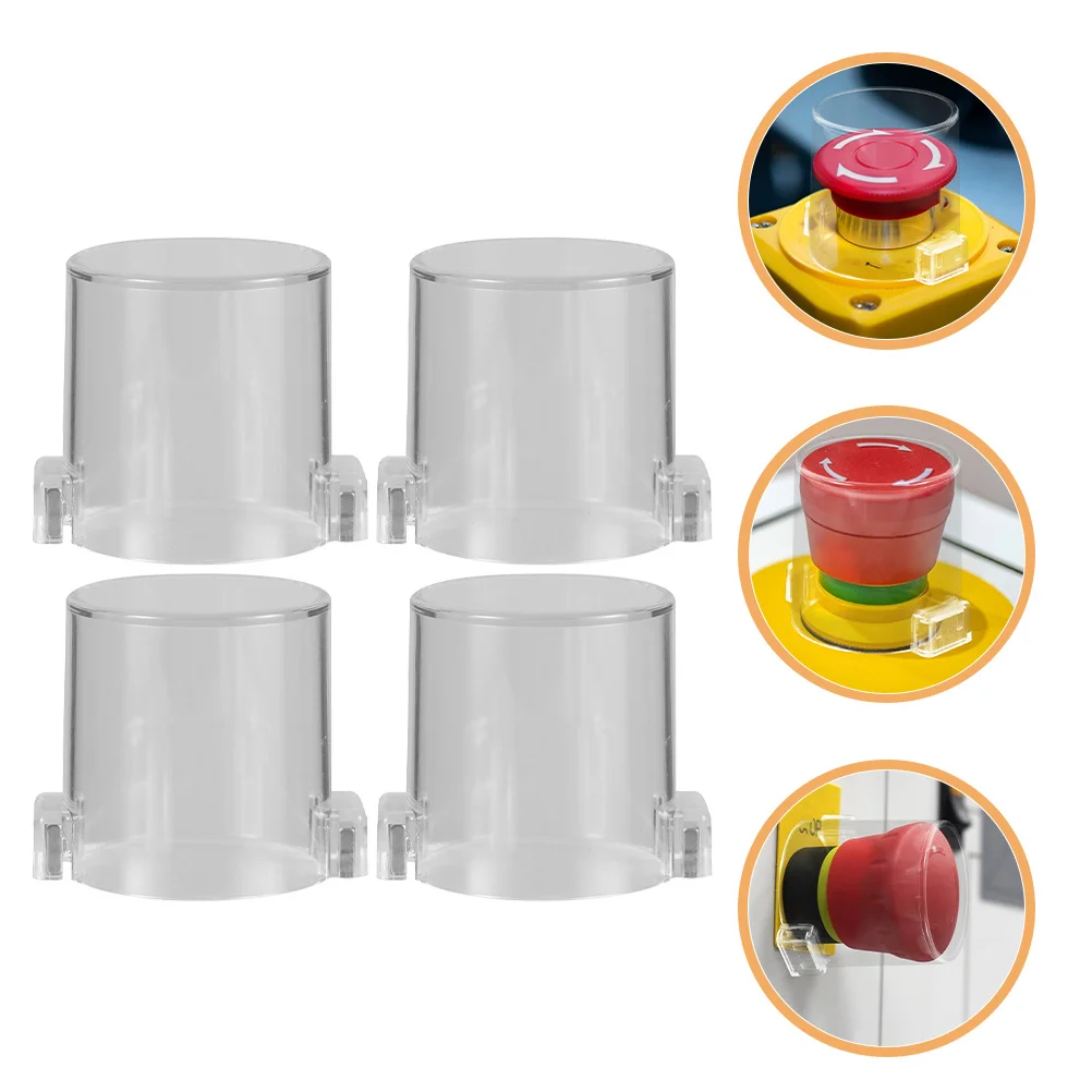 

4pcs Emergency Stop Button Cover Durable Switch Guard For Industrial Equipment Safety Dustproof Waterproof Protection