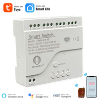 Tuya Smart 4 Channel WiFi RF Momentary Inching Relay Self-Lock Switch Module,DIY WiFi Garage Door Controller, Din Rail Housing