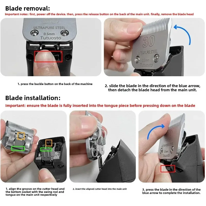 For630Detachable Pet Dog Cat Grooming Clipper Ceramic Blade Compatible with Most Andis,Oster A5,Wahl KM5 Series Animals Clippers