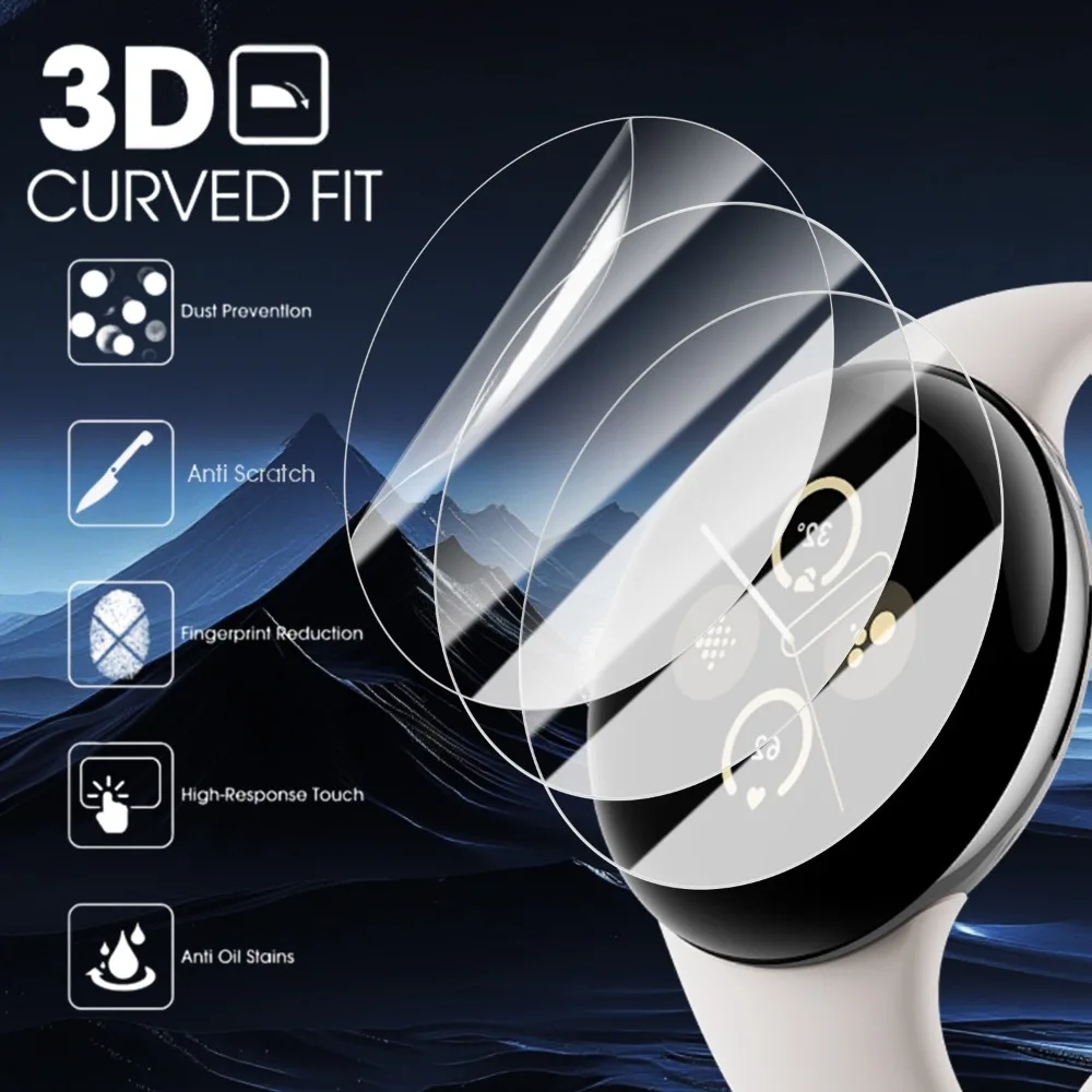 3-6PCS Soft Hydrogel Films for Google Pixel Watch 4 41mm 45mm Clear HD Anti-Scratch Screen Protectors Full Cover Protection