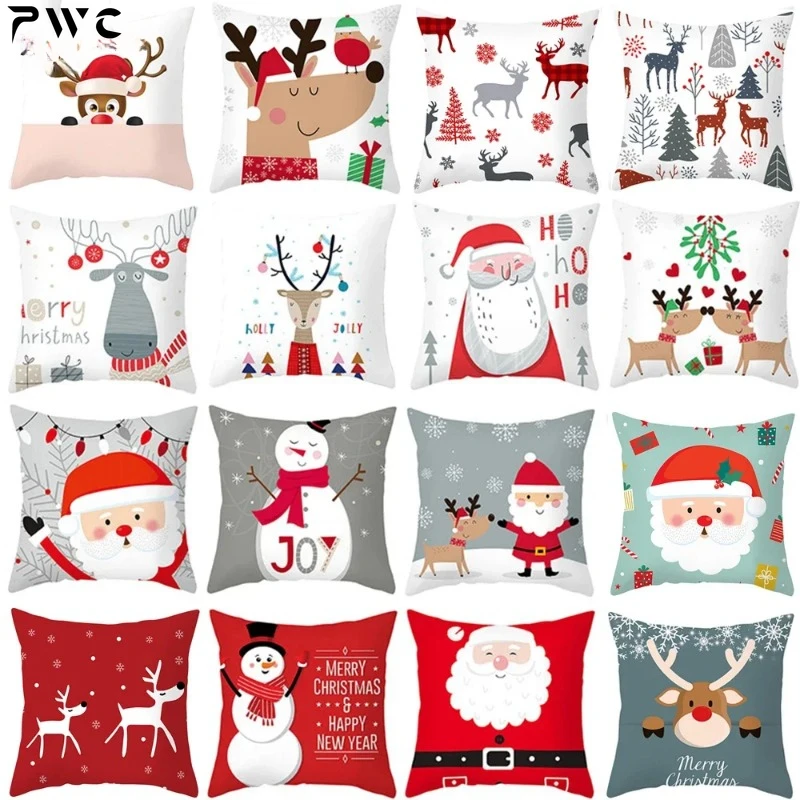 Christmas Cushion Cover Decorative Pillow Cover Throw Pillow Case Home Decor Sofa Bed Christmas Decor for Home Pillowcase