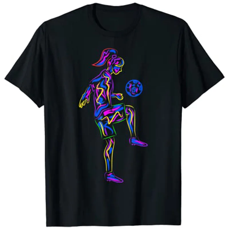 Soccer Girl Youth Women Players T-Shirt Football Lover Tee Tops