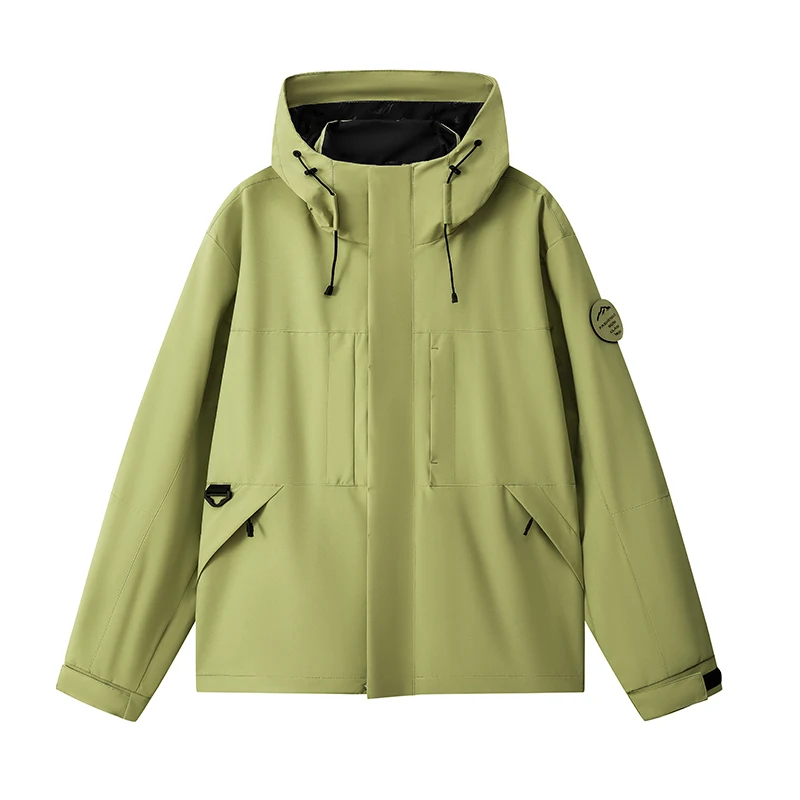 Spring and Autumn Bright Color Down Jacket, Couples' Hooded Windproof Outfit with Stretchy Soft Fabric, Stylish All-in-One Outdo