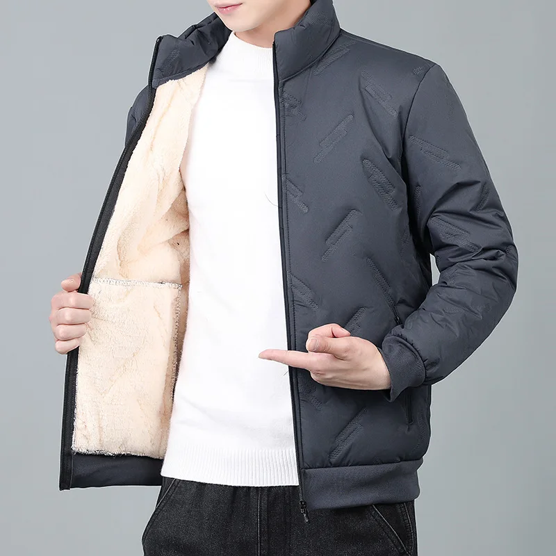 الرجال امبسوول السترات في الهواء الطلق الثلوج سترة قطن الشتاء الداخلية الصوف بطانة السترات سميكة الوقوف طوق معطف رجل معاطف #1