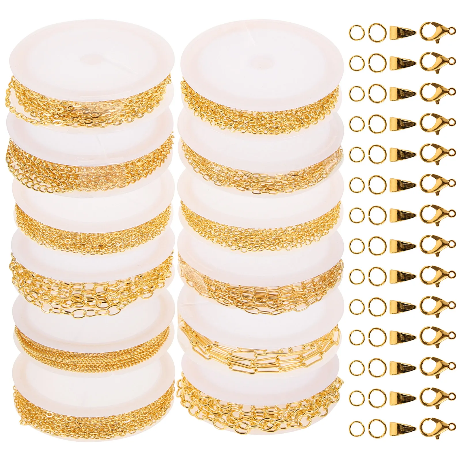 

Набор для изготовления золотых ожерелий: цепочка для создания украшений своими руками, комплект для изготовления браслетов, серег, удлинитель, застежка-лобстер