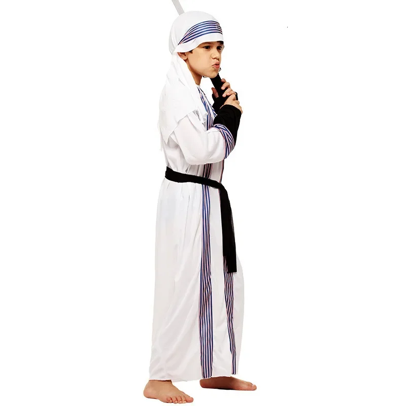 Costume da bambino arabo arabo sheik principe re cosplay per bambini per ragazzi carnevale di Halloween