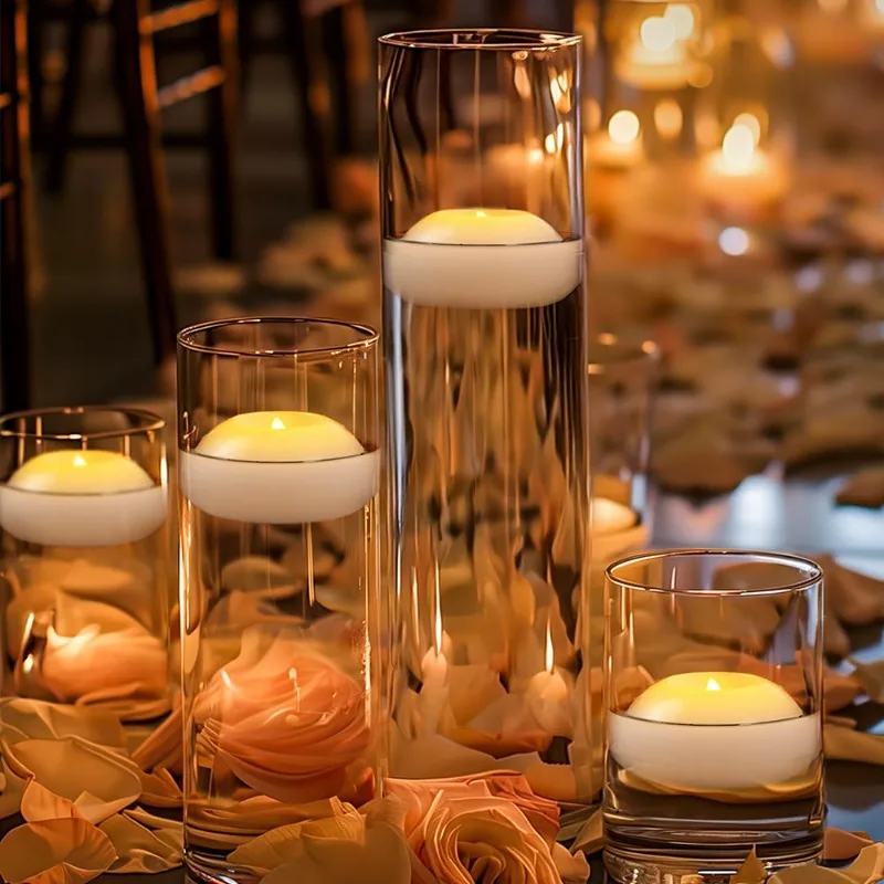 1/3/6 Pcs LED Floating Candles 7.3cm Flameless Plastic Floating Tea Lights for Bathtub Swimming Pool Vase Centerpiece Decoration