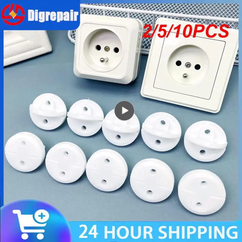 2/5/10PCS White Electrical Safety Socket Protective Cover Baby Care Safe Guard Protection Children Anti Electric Shock Rotate