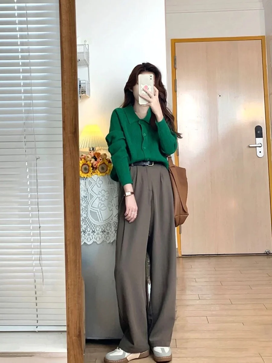 

Ретро-японский женский вязаный кардиган-свитер для осенне-зимнего сезона, повседневный, модный, для многослойного образа