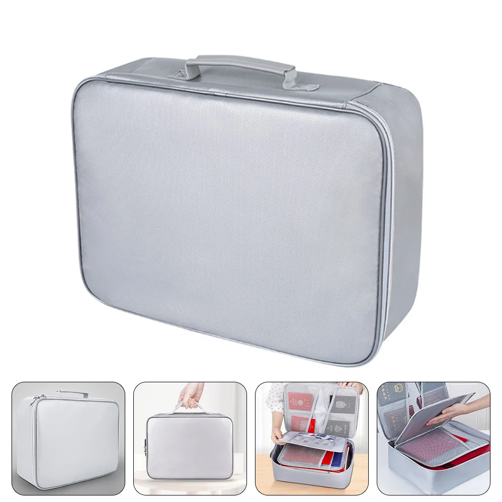 

Fire Storage Bag Tote Bags Fireproof Documents Taste File Holder Security Silicone Glass Fiber Cloth Travel Office