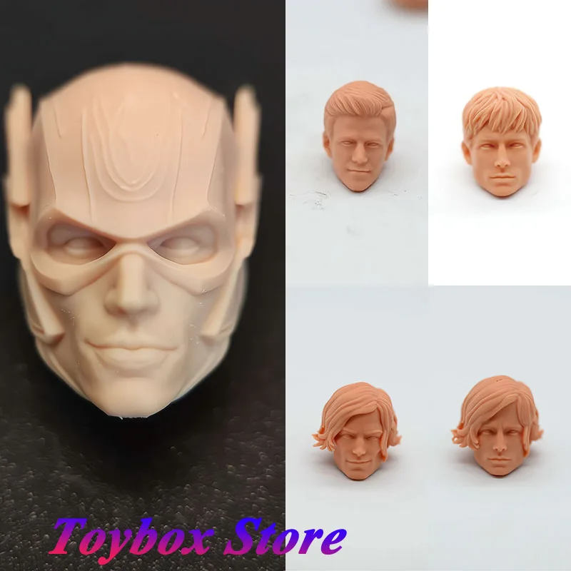 Film maske Design im Maßstab 1/12 fettes ter Mann weißes Modell Kopf Skulptur Barry Allen Superheld Carving Modell fit für ml Shf Mezco Körper