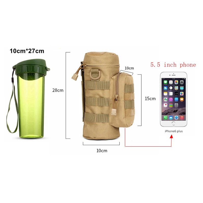 Tactical Molle Pouch Kettle Bag Nylon Portable Outdoor Sports Cycling Hunting Camping Fishing Hiking Accessory Tool Bag