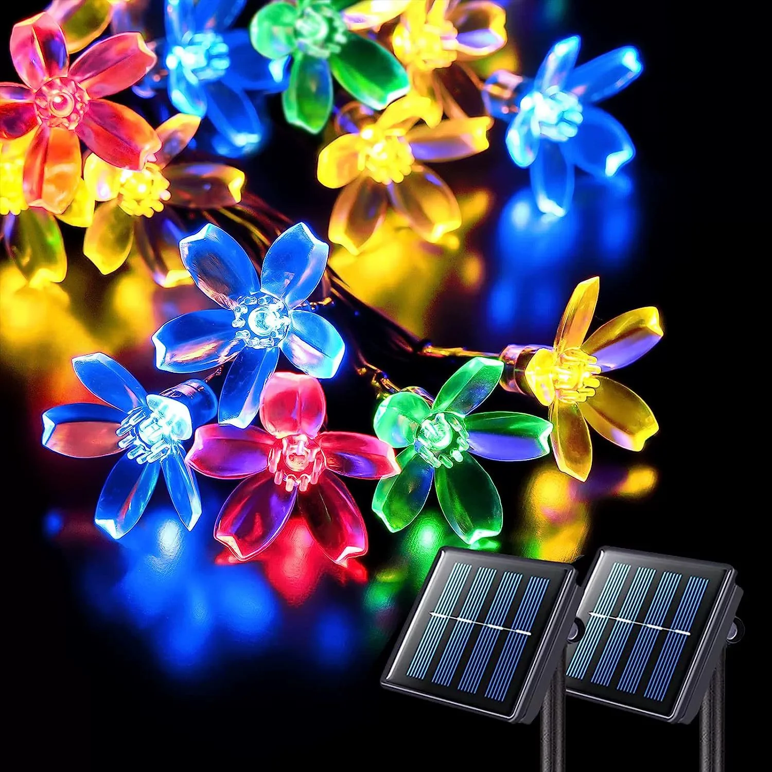 

12M/7M/5M Solar String Christmas Lights Outdoor 100/50/20LED 8Mode Waterproof Flower Garden Blossom Lighting Party Home Decor
