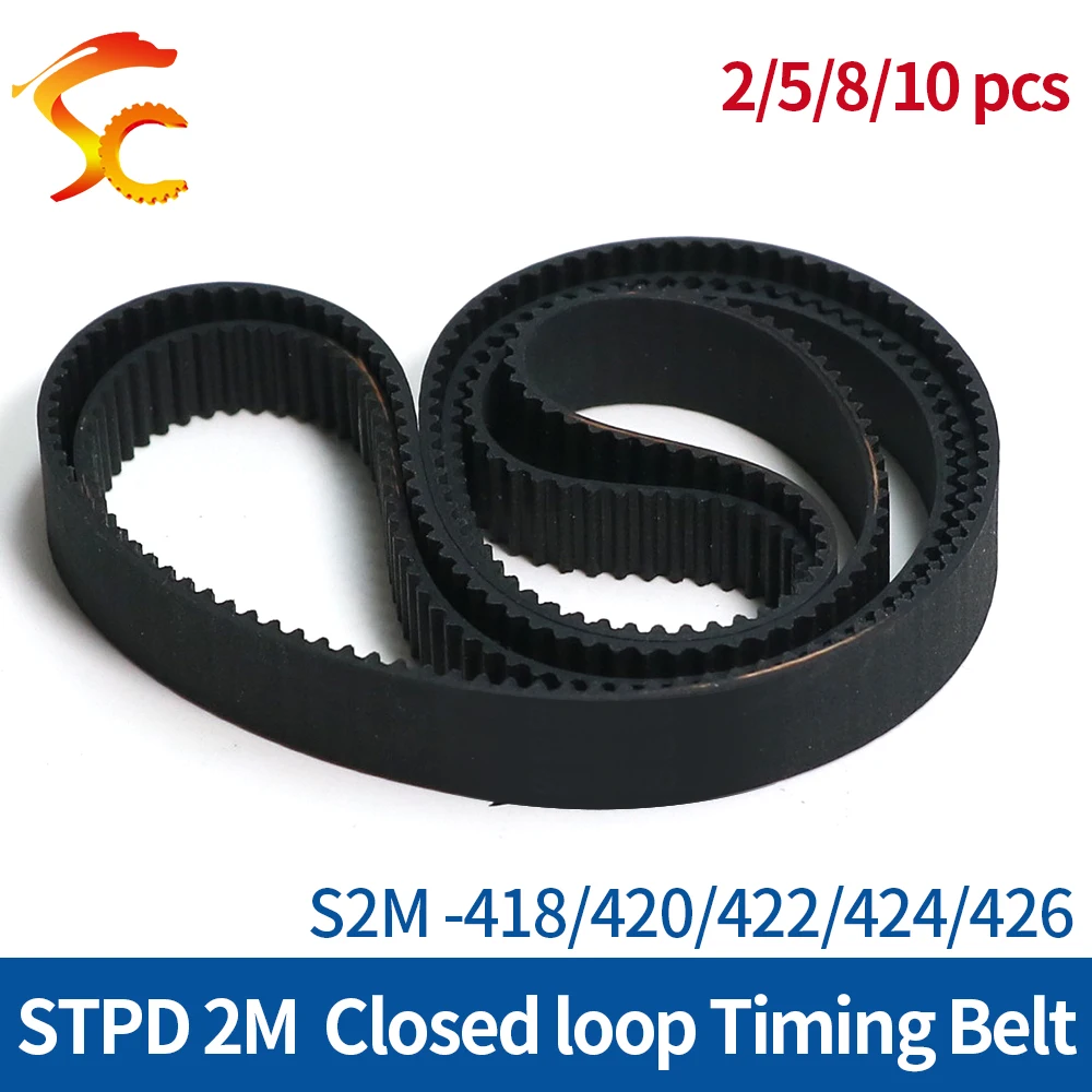 ONEFIRE Rubber Timing Belt S2M 418/420/422/424/426mm Width 6/9/10/15mm STPD 2M Synchronous Closed loop Belt