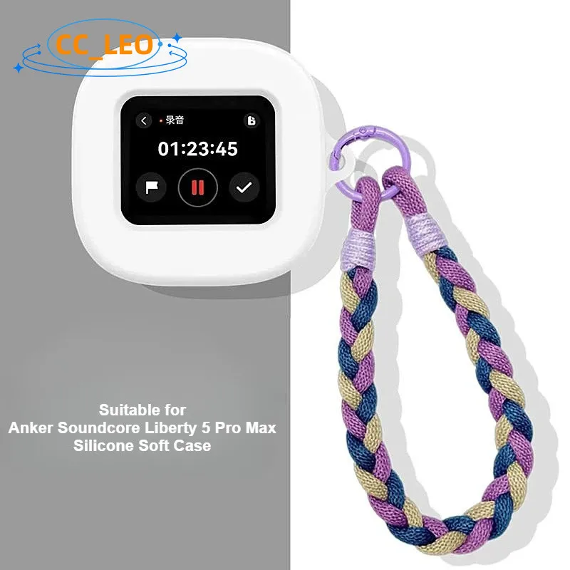 Funda de silicona adecuada para Anker Soundcore Liberty 5 Pro Max, funda suave a prueba de golpes, funda protectora, cordón bonito