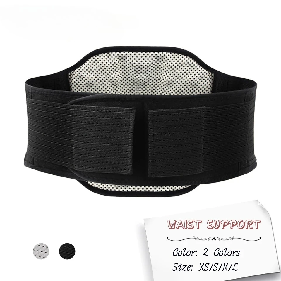 

Adjustable Elastic Waist Tourmaline Magnetic Therapy Back Waist Support Belt Self Heating Lumbar Brace Massage Band Health Care