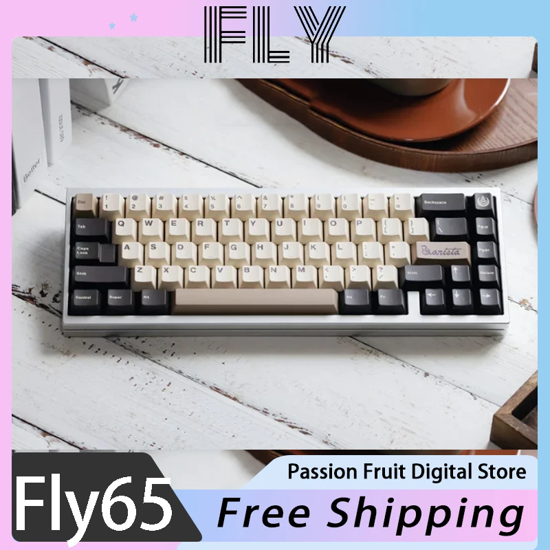 

Fly Vision Fly65 Mechanical Keyboard Aluminium Alloy QMK/VIA Gasket Customized Wireless Keyboards Tri Mode Keyboard Hot Swap Man