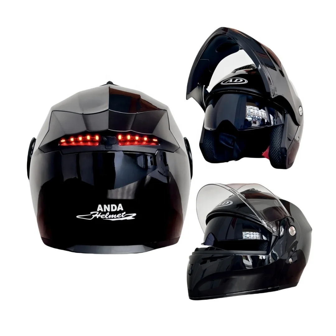 

New Arrival Abs EPS Modular Helmet with LED Tail Lamp 1200 mA Unisex Motorcycle Helmets For Adults Head Guard