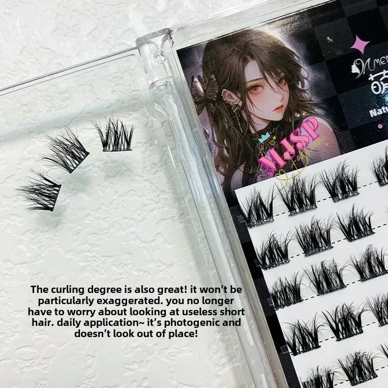 Mengjie False Eyelashes Natural Look Fake Eyelashes Dense Styles Eye Lashes Single Cluster Segmented Roll Up False Lashes