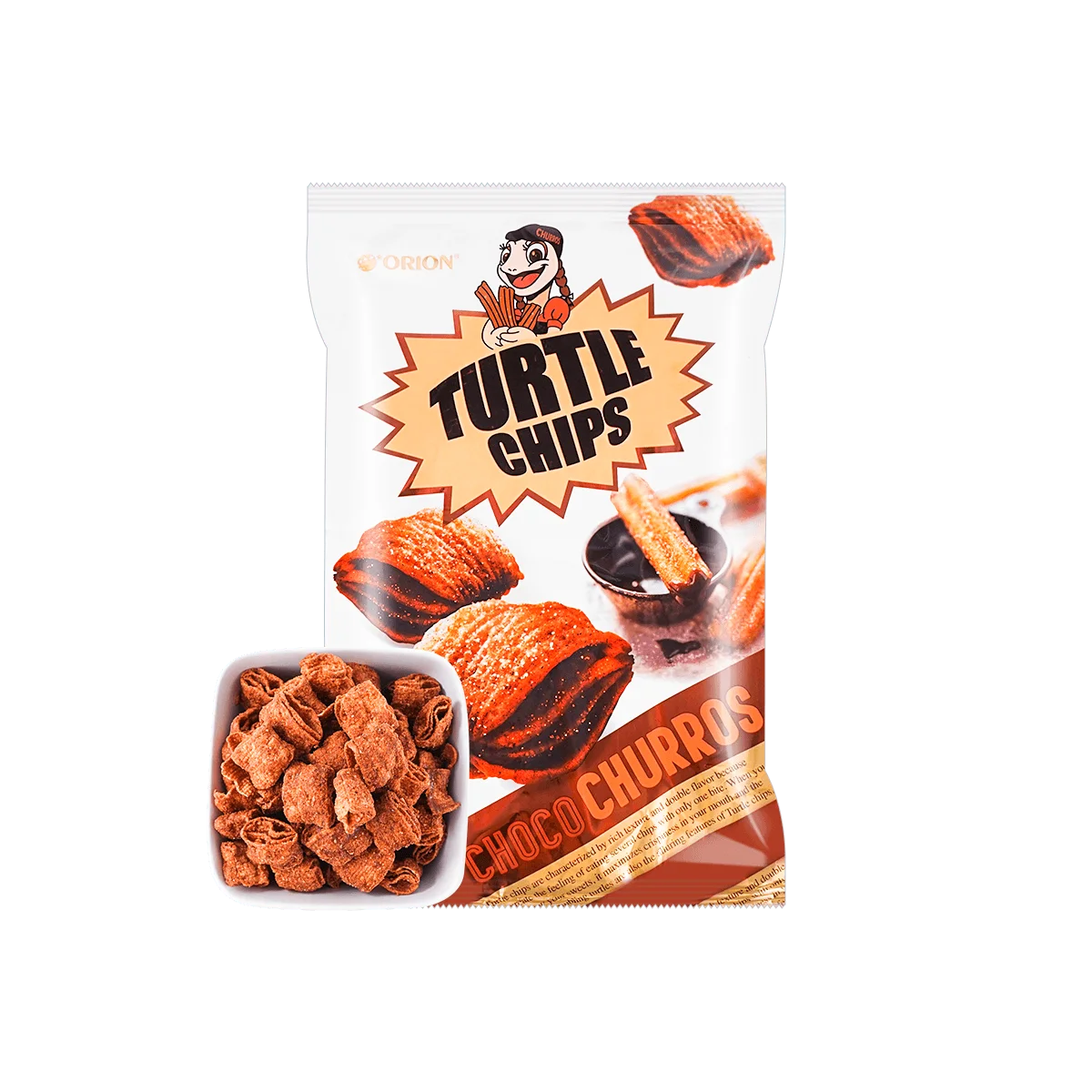 ORION Turtle Chip Choco Churros Flavor 5,64 oz * 6 paquetes, 6 paquetes