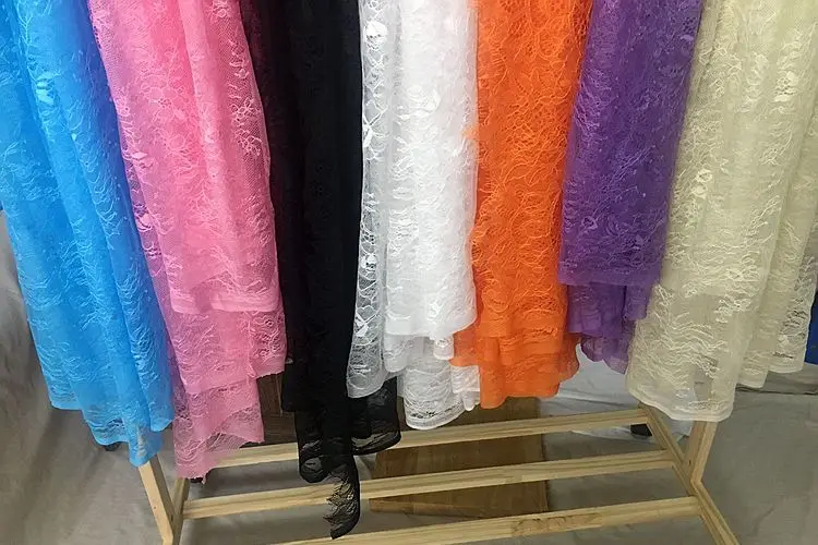 18가지 색상의 부드러운 시스루 얇은 레이스 액세서리 원단, 의류 액세서리, 웨딩 드레스 장식 액세서리에 적합